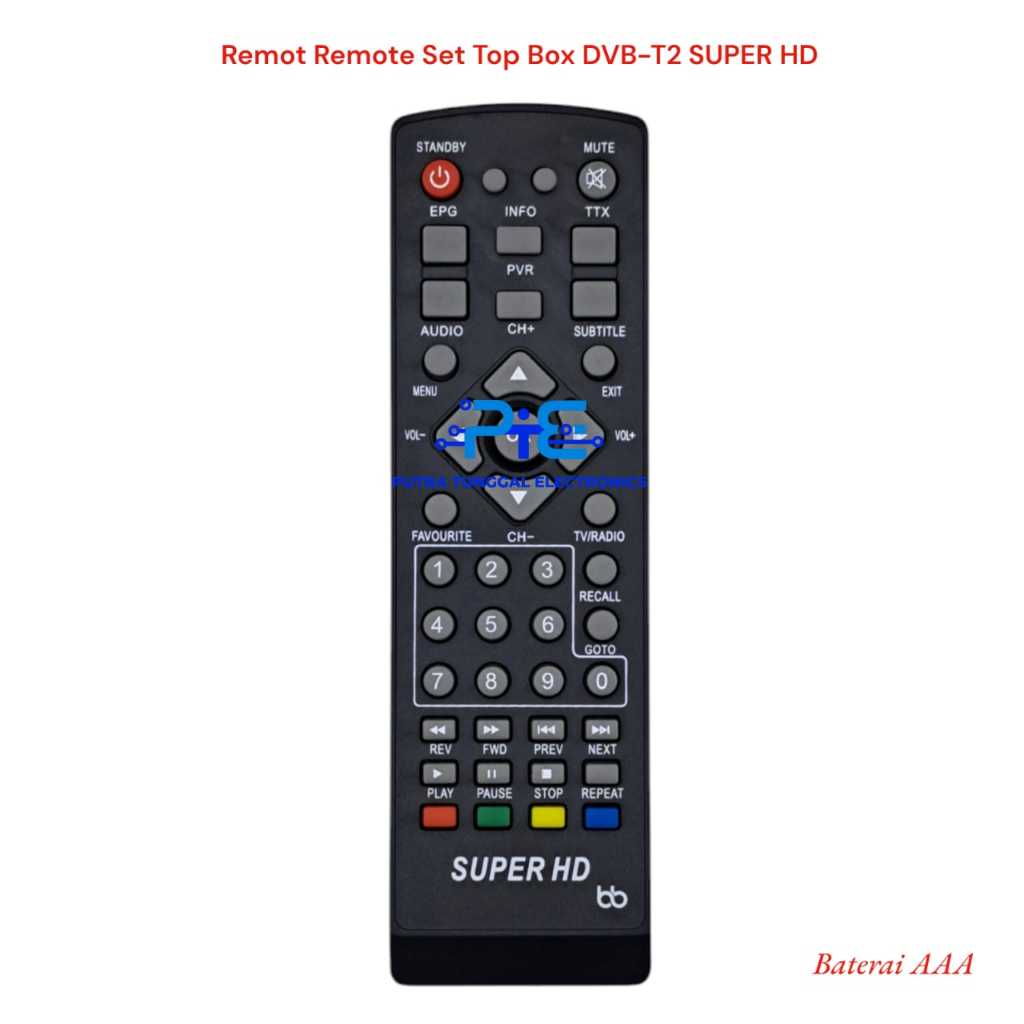 Remot Remote Set Top Box DVB-T2 SUPER HD