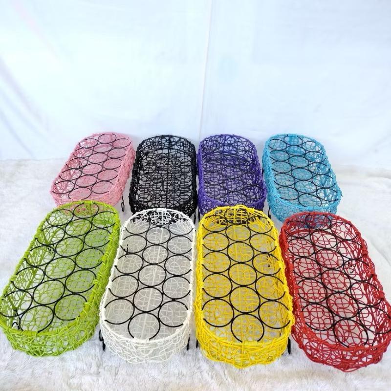Wadah aqua aesthetic /Keranjang Air Mineral Gelas Terlaris / Tempat Aqua Gelas Rotan Sintetis Rangka