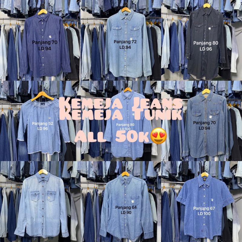 PL - KEMEJA JEANS DENIM TUNIK WANITA