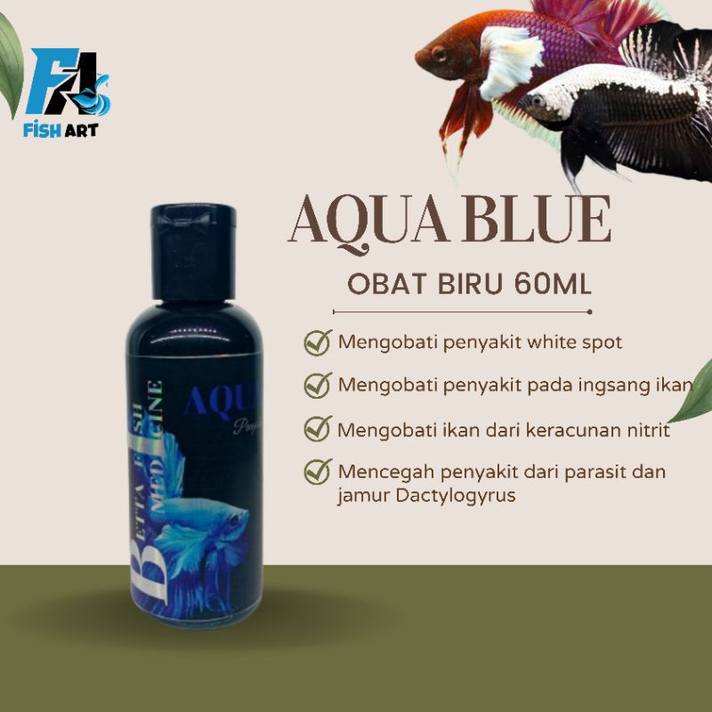 OBAT BIRU AQUA BLUE UNTUK IKAN CUPANG 60ml | MEMBERANTAS PENYAKIT PADA IKAN CUPANG | OBAT BIRU 60ML