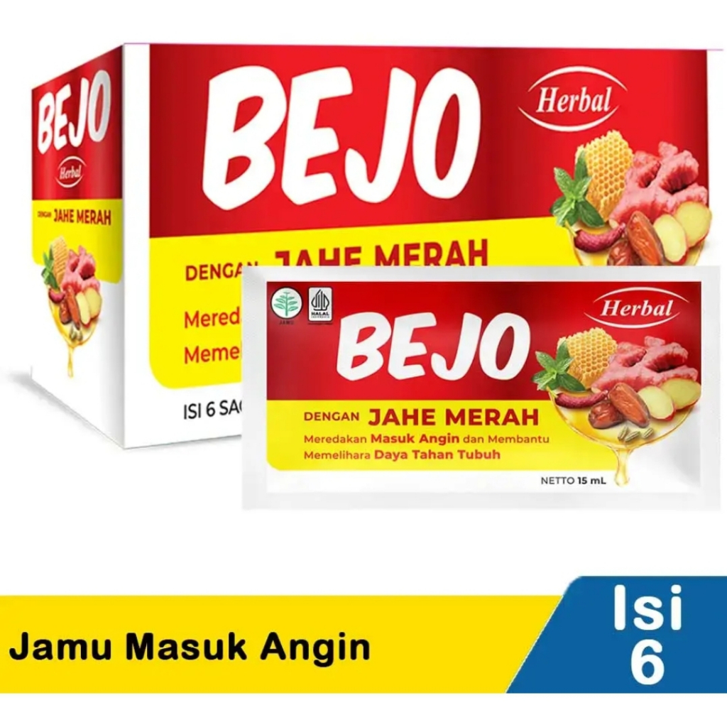 

BEJO Jahe Merah Jamu Masuk Angin isi 6 Sachet