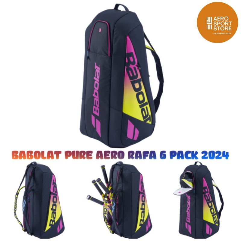 [ TAS TENIS BABOLAT PURE AERO RAFA 2024 6 PACK BAG ]