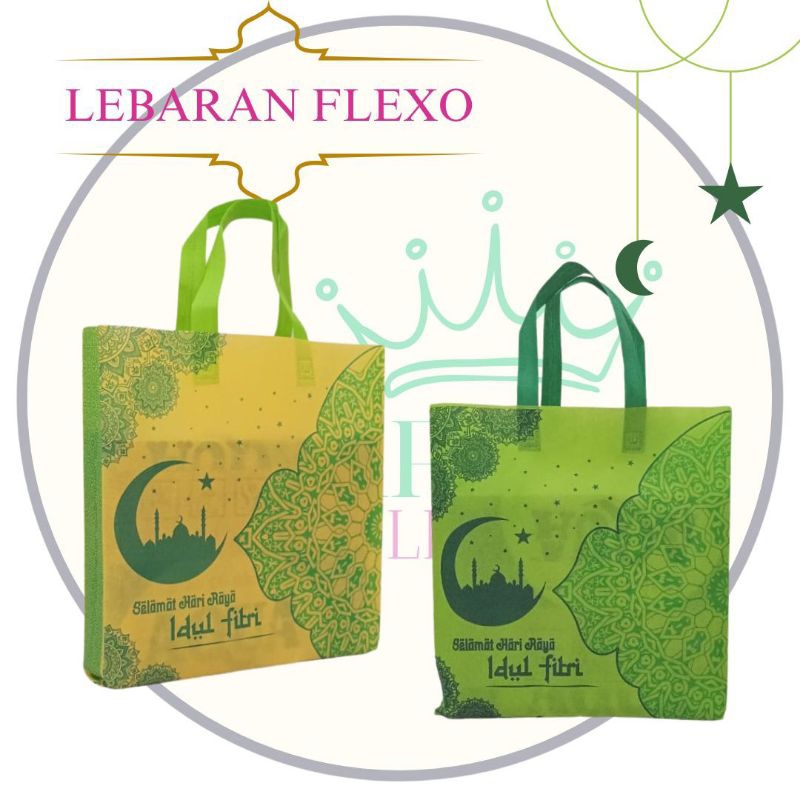 

Tls lebaran flexo ukuran 38x45 isi 12pcs tas hampers,tas goodie bag,tas lebaran,tas sovenir