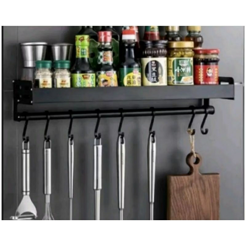 RAK BUMBU DAPUR GANTUNG DINDING ESTETIK INFORMA PANJANG 50 CM & GANTUNGAN ALAT MEMASAK