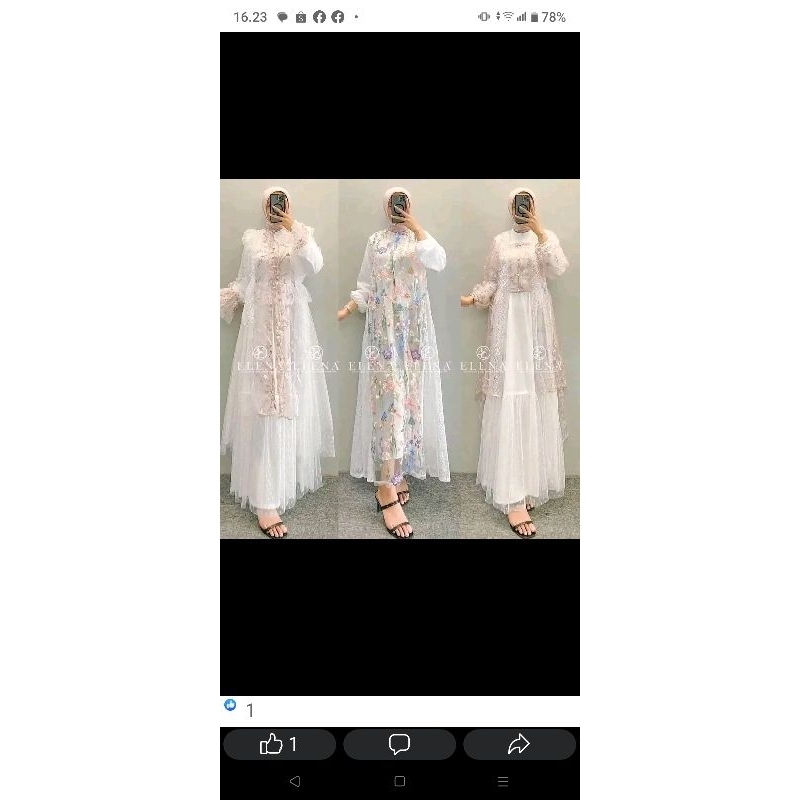 Baju gamis merah putih