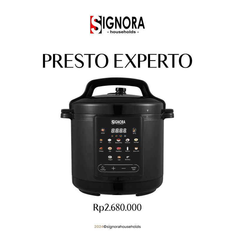Presto Experto 6 Liter Signora Berhadiah Langsung / Presto Listrik Liter Experto Signora