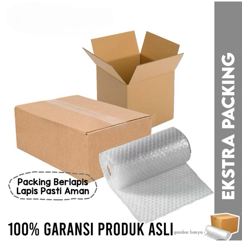 

Packing Tambahan Kardus & Bubble Wrap Plastik Fragile Anti Pecah 100% Aman Untuk Keamanan Pesanan