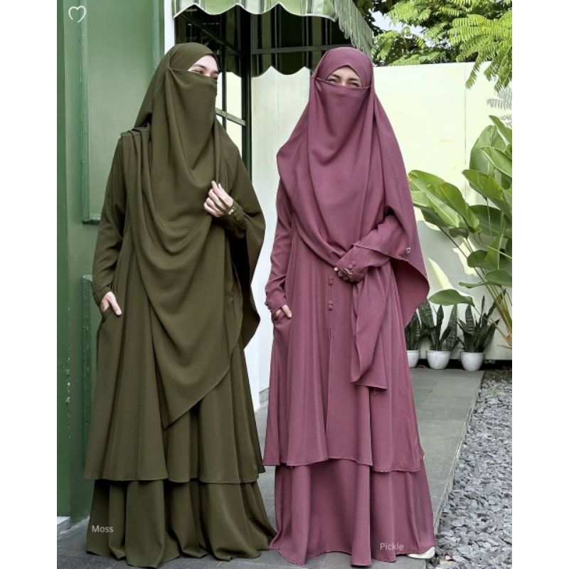 ADIBA SERIES ORIGINAL BY MAHIRA INDONESIA GAMIS SYAR'I MALINI PREMIUM POLYESTER MIX COTTON GAMIS SEM