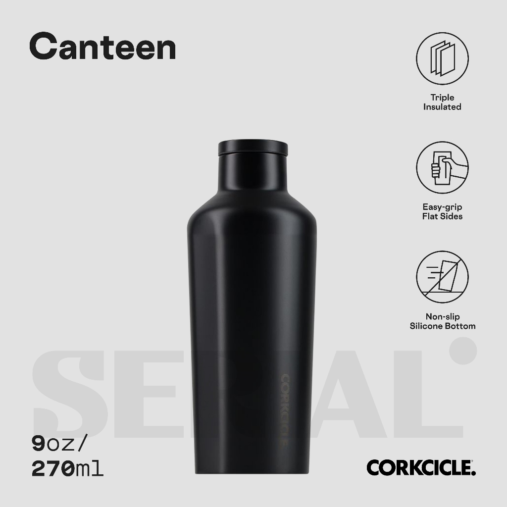 CORKCICLE Canteen 9oz - Dipped Blackout