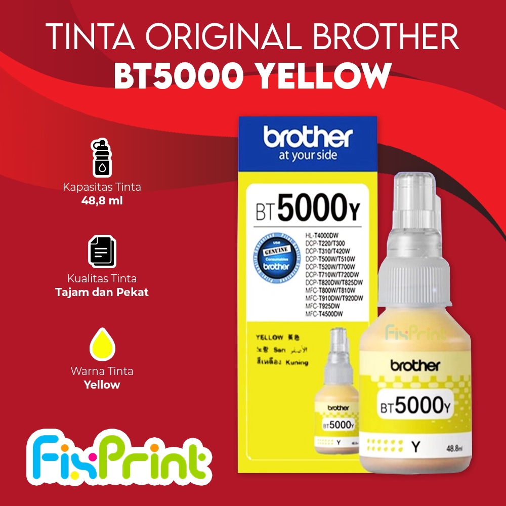 Tinta Brother Original BT5000 BT 5000 Yellow