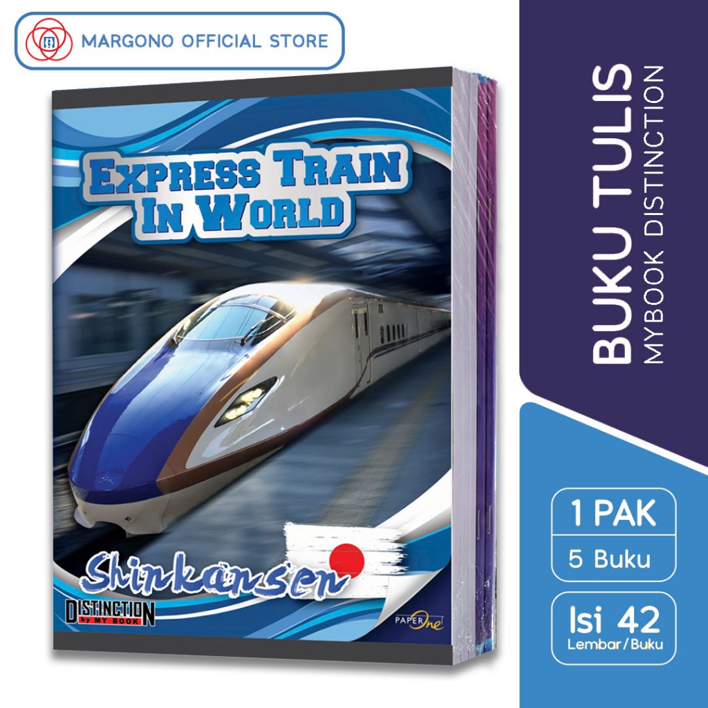 

My Book Distinction Buku Tulis Besar Boxy Express Train Kereta Api Cepat 42 Lembar - 5 Buku