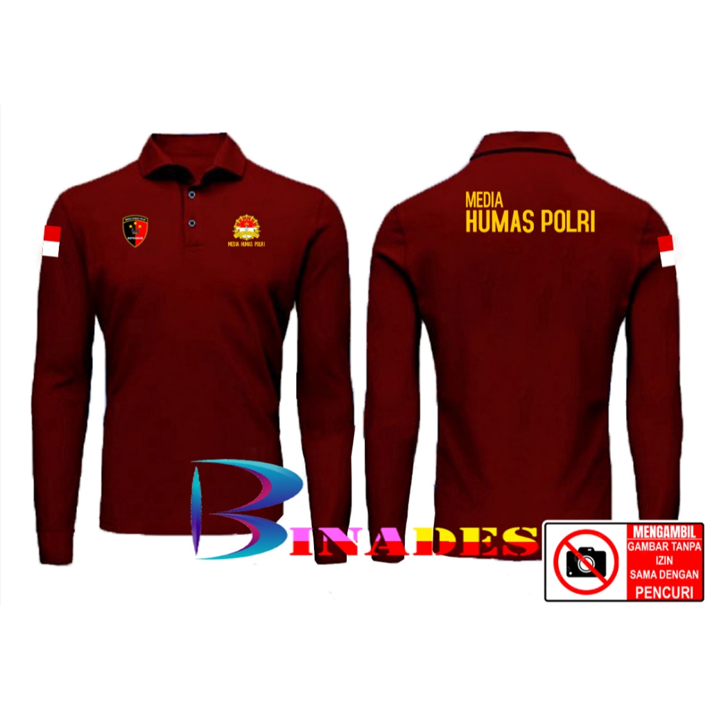 Jual Baju Kaos Kerah Model Tshirts Kerah MEDIA HUMAS POLRI - SATGASUS BINADES