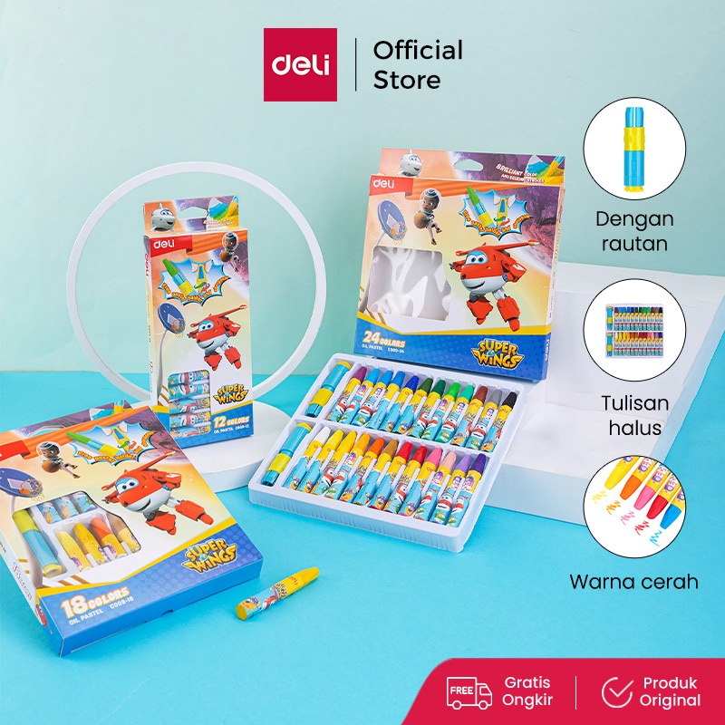 

Deli Oil Pastel / Krayon 12/18/24 Warna dengan Rautan dan Pegangan EC009