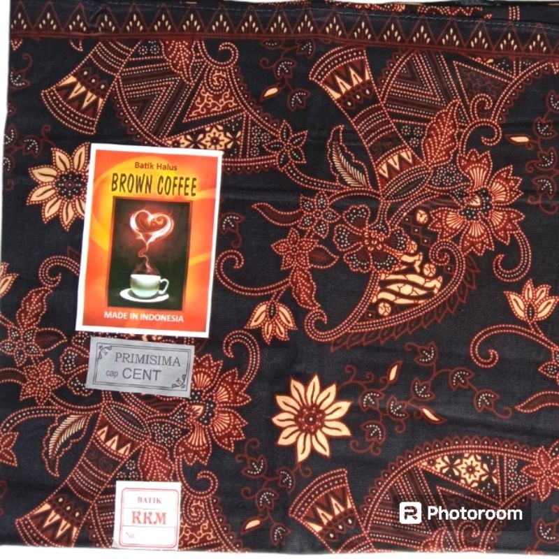 Kain Panjang Batik Halus Kebat Jarik Samping Cap Cent Brown Coffee
