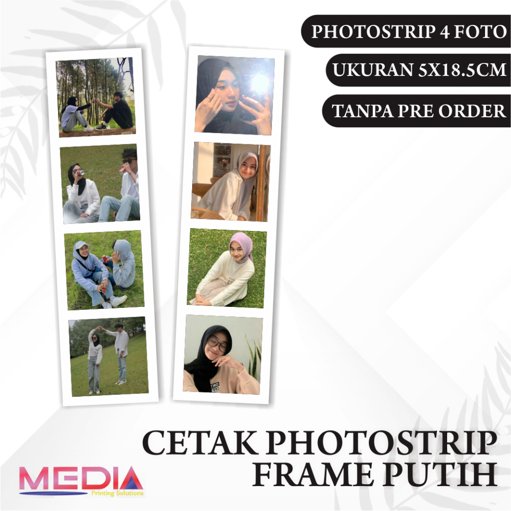 Cetak Photostrip Custom Photocard Frame Warna Putih