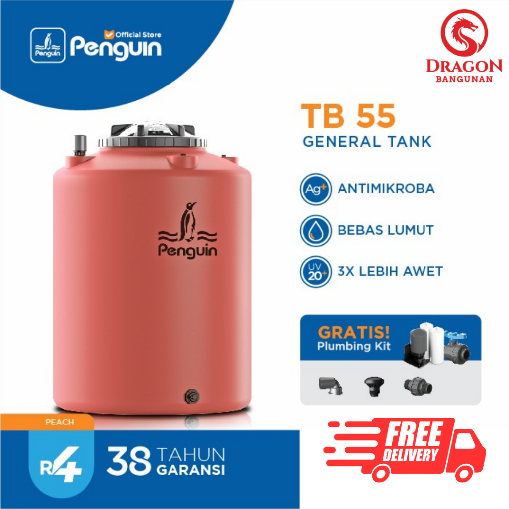 Penguin TB 55 Peach / Toren Penguin 500 Liter / Tangki Air Penguin 500 Liter