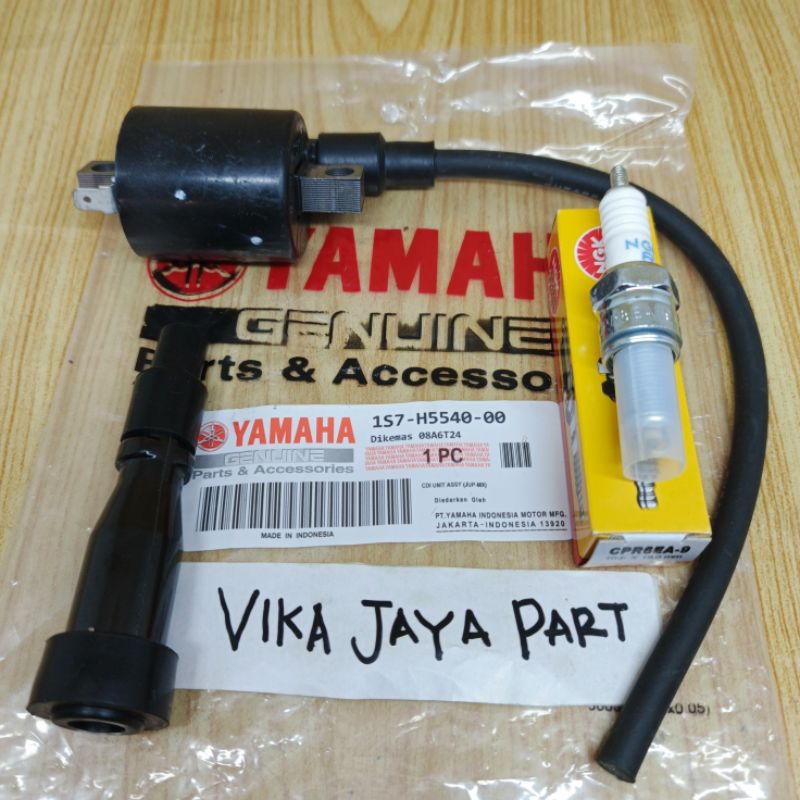 KOIL TUTUP BUSI + BUSI 3ITEM 1S7 YAMAHA JUPITER MX OLD LAMA JUPITER MX NEW 135 ORI
