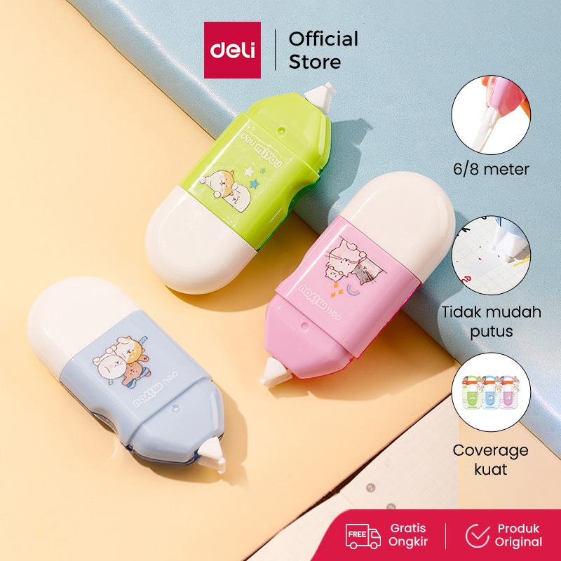 

Deli Correction Tape / Tip Ex Kertas 6m 8m Desain Miyou EH352 EH353