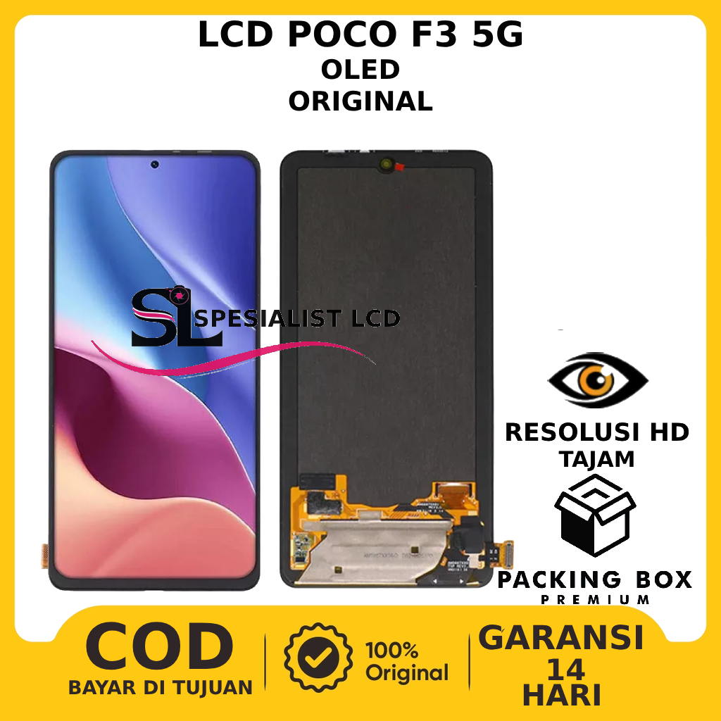 LCD TOUCHSCREEN POCO F3 5G ORIGINAL FULLSET OLED GARANSI FREE LEM