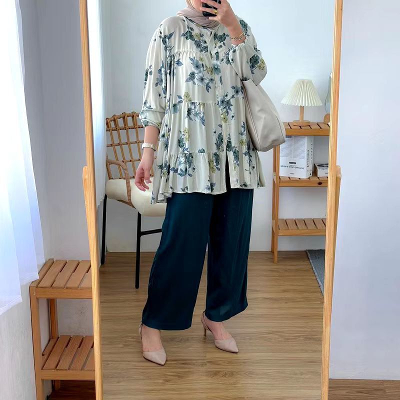 SETELAN WANITA JUMBO ONE SET RAYON MIC CRINKLE AIRFLOW