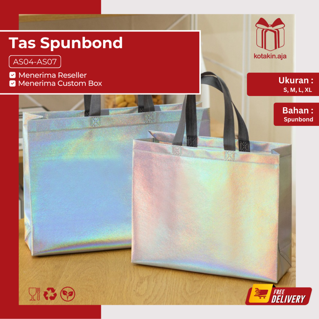 

Tas Spunbond / Goodie Bag Spunbond / Spoundbond Bag / Tas Belanja Spunbond Model Kotak Box Kantong I B