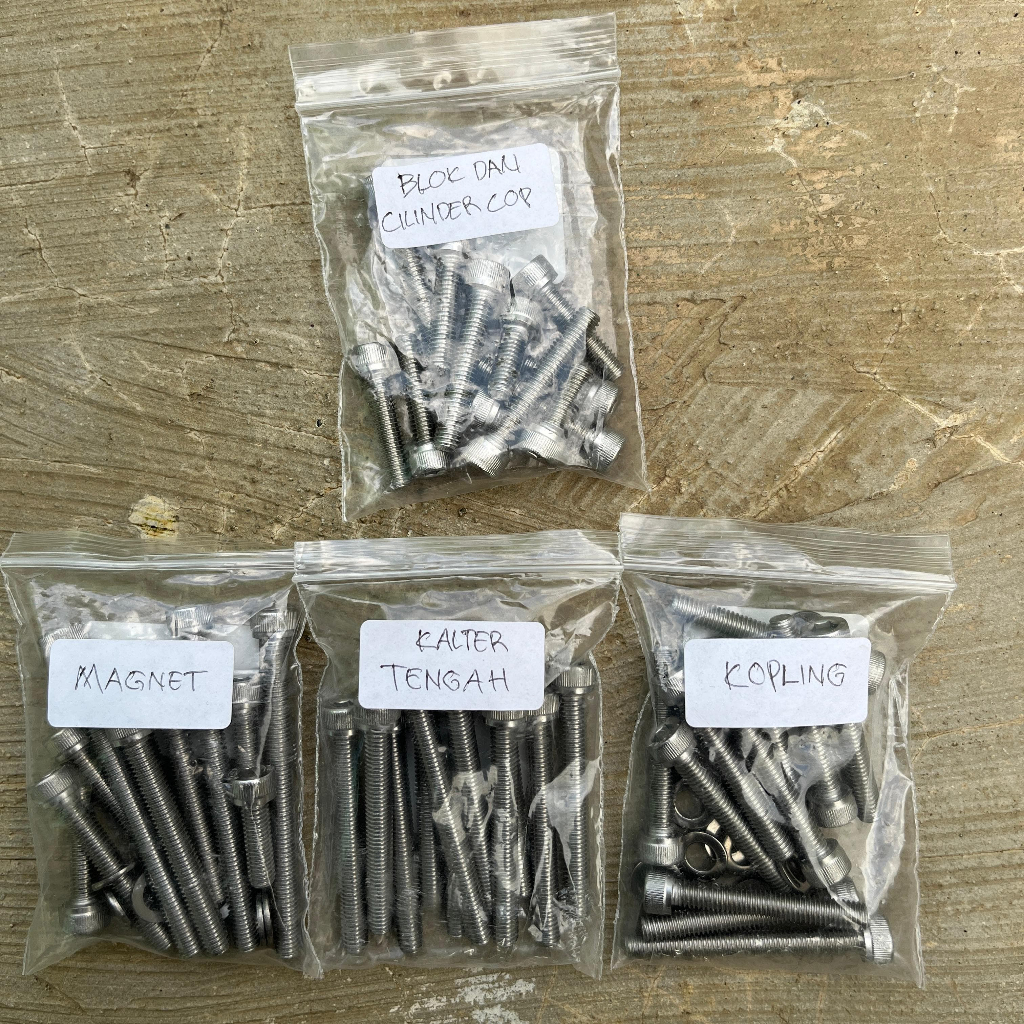 BAUT L FULL MESIN STAINLESS CB GL MEGAPRO TIGER THE A2-70 BAUT TIGER SET BAUT L TIGER STAINLESS