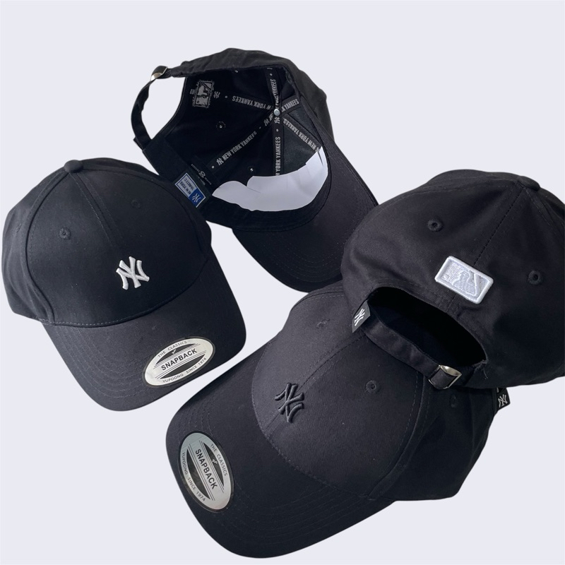 Topi NY MLB Basic hitam import premium untuk pria dan wanita