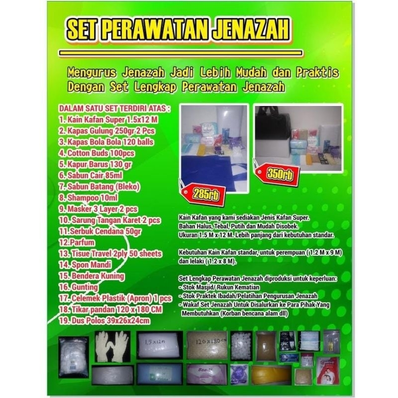 Kain Kafan Bagus | Jenazah Wanita | Komplit 1 set | Harga Bersahabat | Goodie Bag