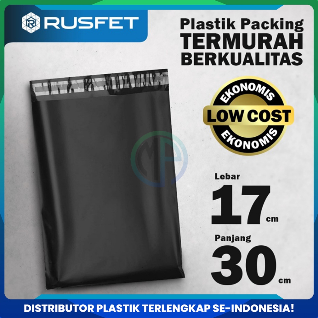 

Amplop Plastik Polymailer Hitam 17cm x 30cm Low Cost Plastik Plastic Polos Online shop Rusfet Murah