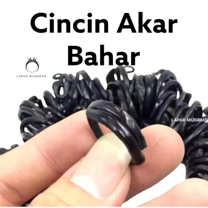 Natural Cincin Akar Bahar Hitam Original asli alami