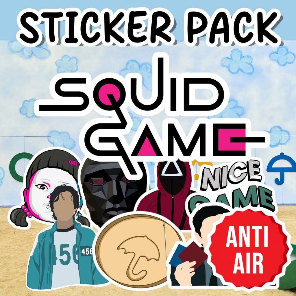 

Sticker Mini Pack SQUID GAME DRAMA KOREA 15pcs bisa HOLOGRAM murah Waterpoof mudah dilepas pasang untuk helm, motor, journal, tumblr, gitar anti air aesthetic lucu