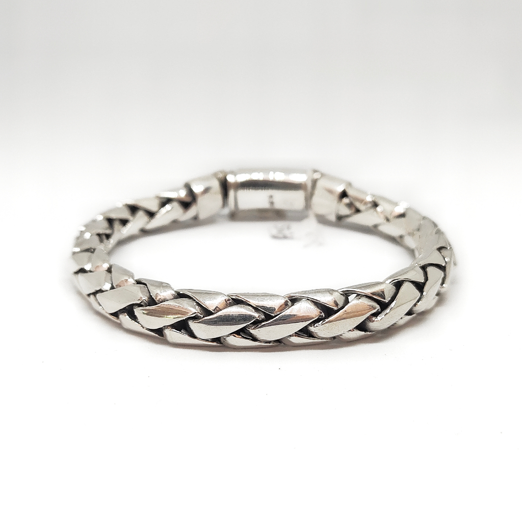 Gelang Brecelet Bangle Motif Rantai Kepang Tambang Perak Silver Bali Asli 925 Pria Wanita Elegant 51