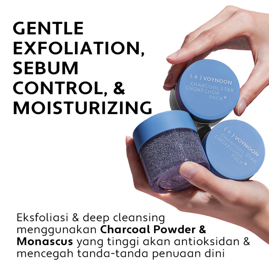 VOYNOON Charcoal Star Chok Chok Pack 55g (Wash Off Pack) masker gel wajah