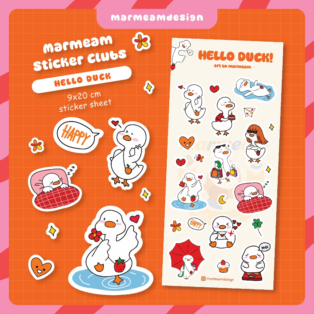 

Sticker Bebek | Hello Duck! | Vinyl Sticker Tahan Air 9x20 cm