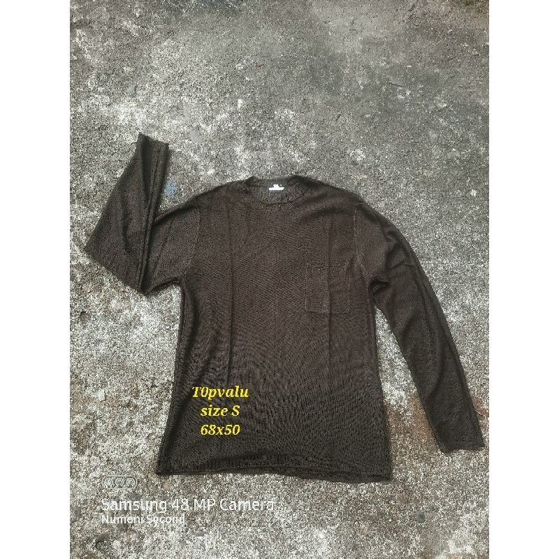 kaos tshirt knit rajut topvalu single pocket