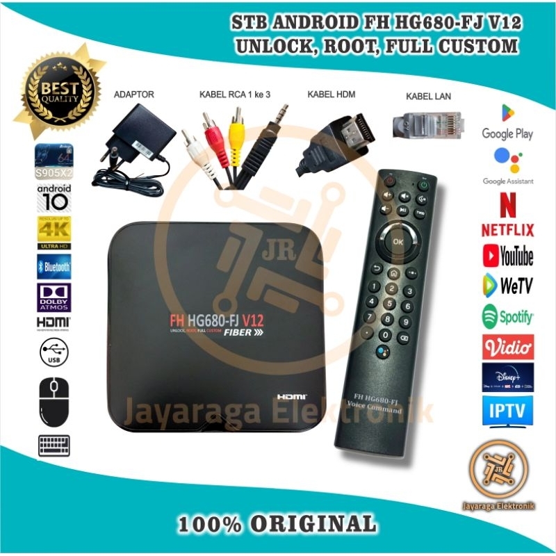 PROMO TERBARU STB Android Smart TV Box FH HG680-FJ 4K Hybrid OS Voice ORI NEW UPDATE 2025 Unlock Roo