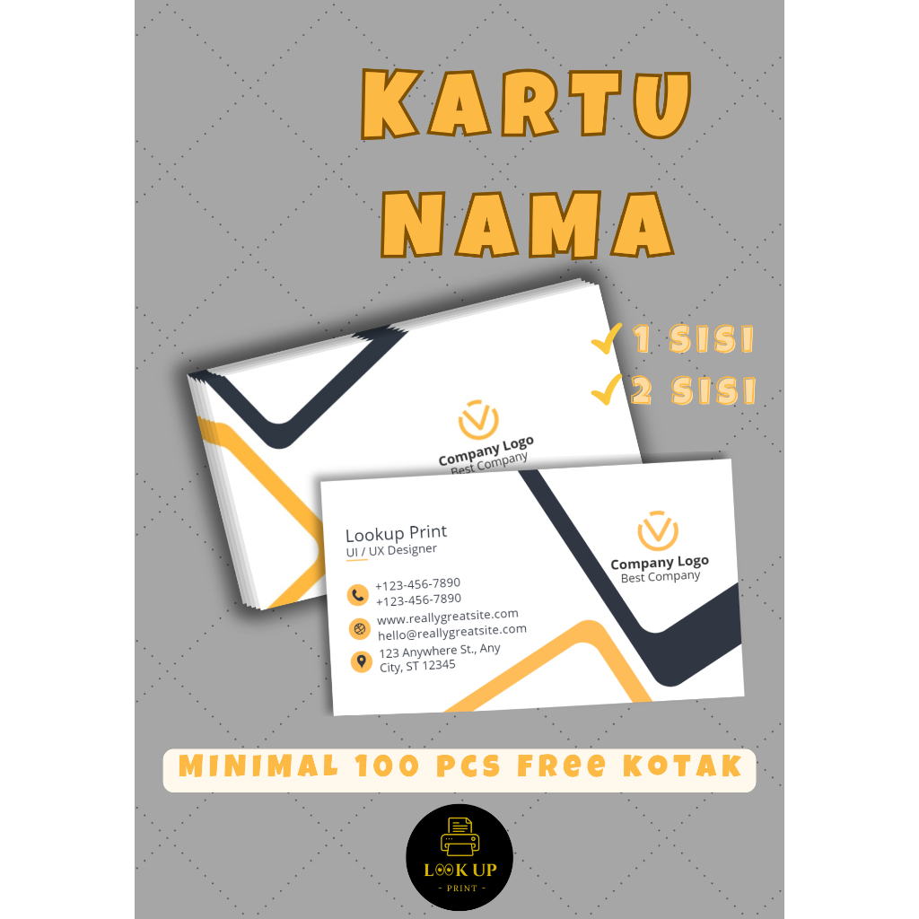 

Cetak Kartu Nama Satu Sisi / Cetak Kartu Nama Dua Sisi