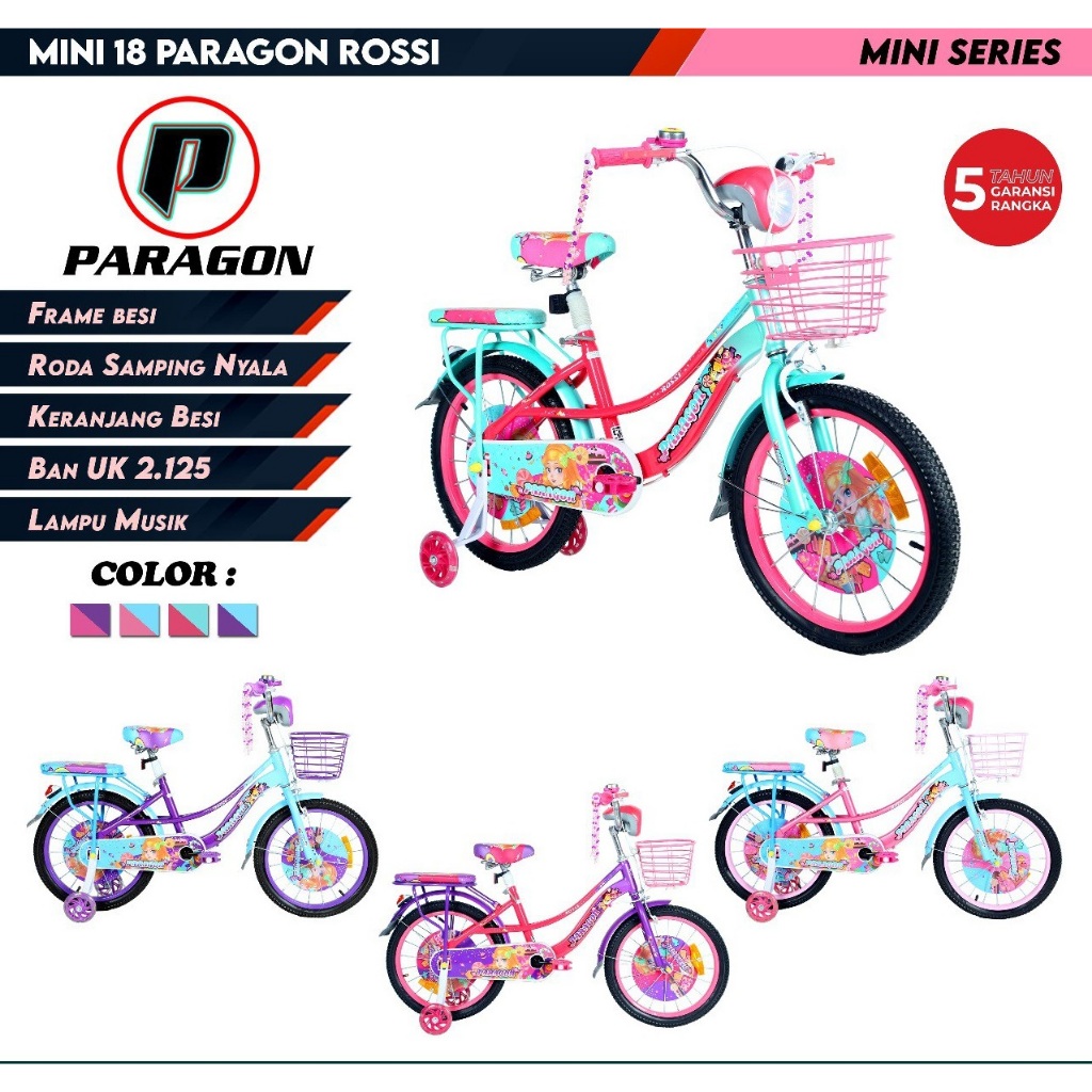 SEPEDA MINI ANAK PEREMPUAN 18" PARAGON ROSSI