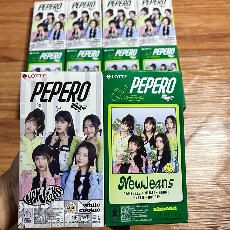 pepero newjeans sealed, lotte pepero x newjeans minji hanni danielle haerin hyein