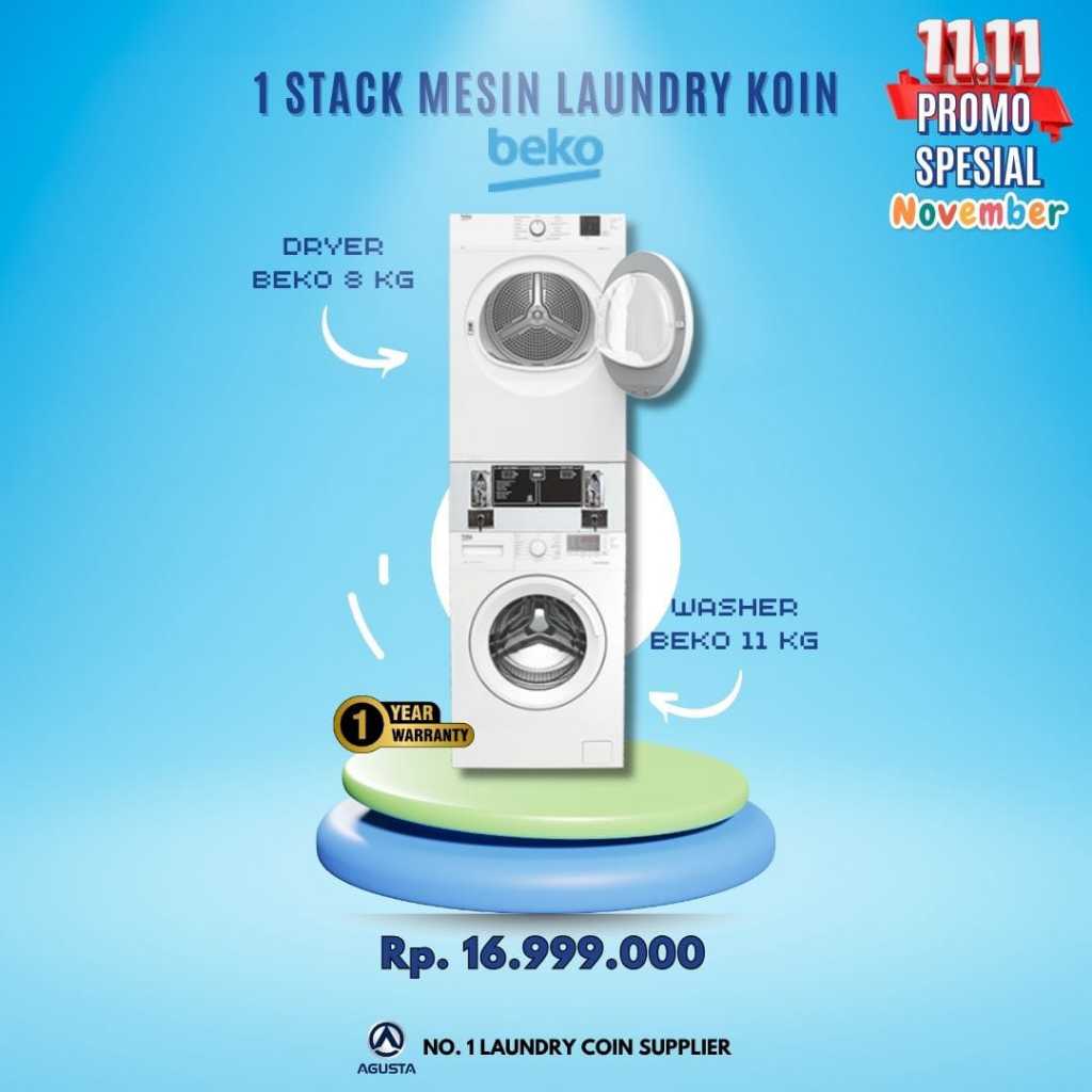 Paket MESIN LAUNDRY KOIN BEKO 1STACK