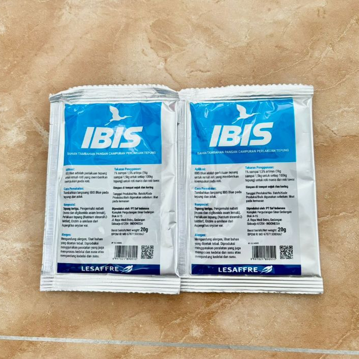 

IBIS Bahan Tambahan Pangan Campuran Perlakuan Tepung atau Pelembut Roti Kemasan Sachet 20gram