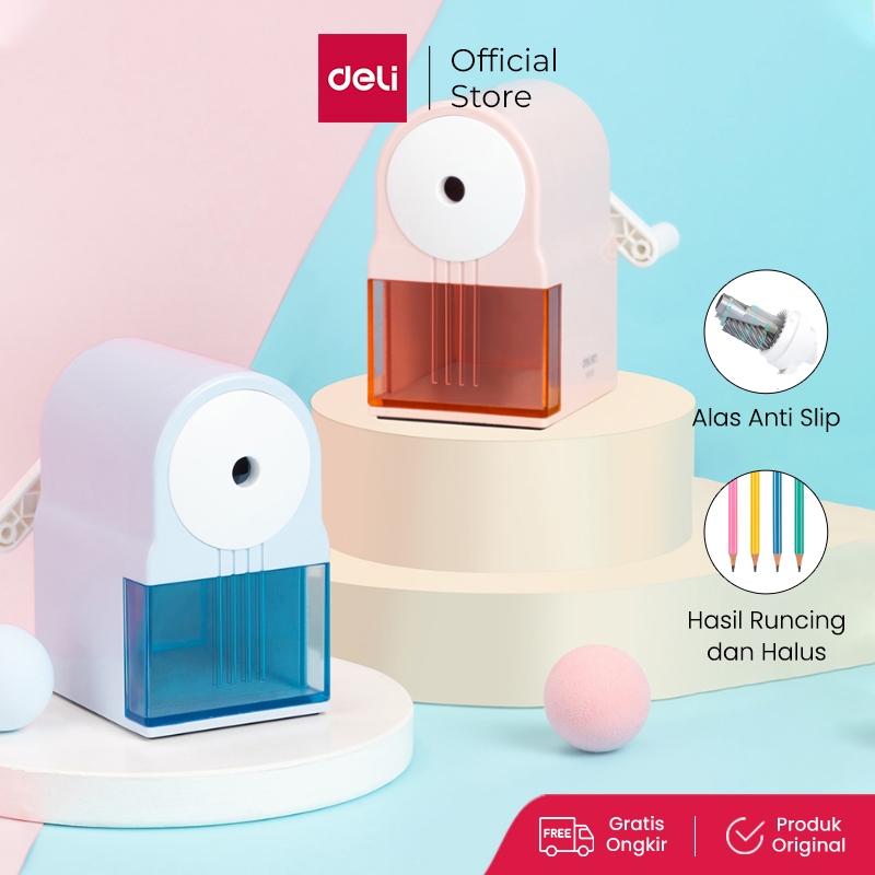 

Deli Rautan Pensil Putar / Rotary Shapener Pink Biru Alas Anti Slip VB163