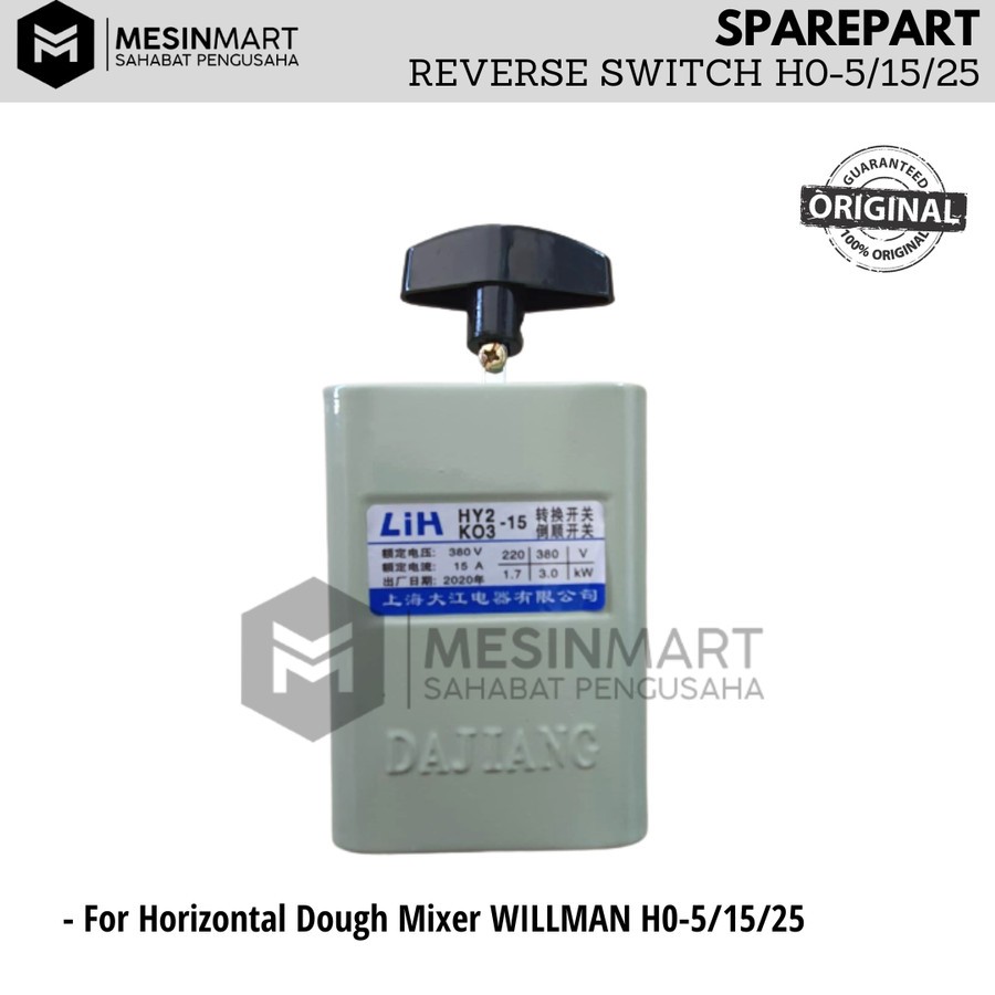 Spare Part: Reverse Switch HY2-15 untuk Horizontal Mixer WILLMAN