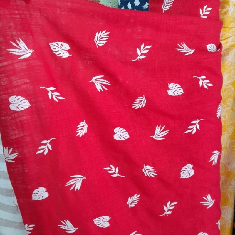 kain katun linen bordir timbu/kain linen