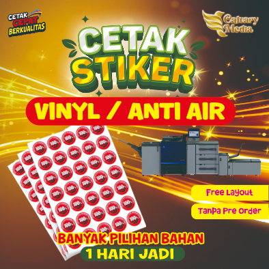 

Cetak Stiker Vinyl_Stiker Anti Air uk A3+_Tidak Mudah Sobek_Cetak Stiker Murah_Satu Hari Jadi_Cepat