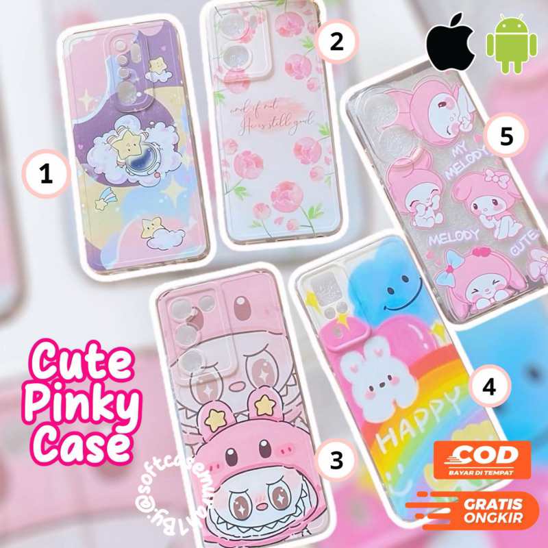 Pink Case Hp lucu (Tersedia untuk android & ios) Type hp lengkap