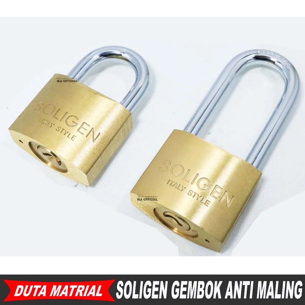 Soligen Gembok Pagar Besar 60 MM Anti Karat Maling Pager Besar Leher Panjang Pendek Pintu Rumah Gerb
