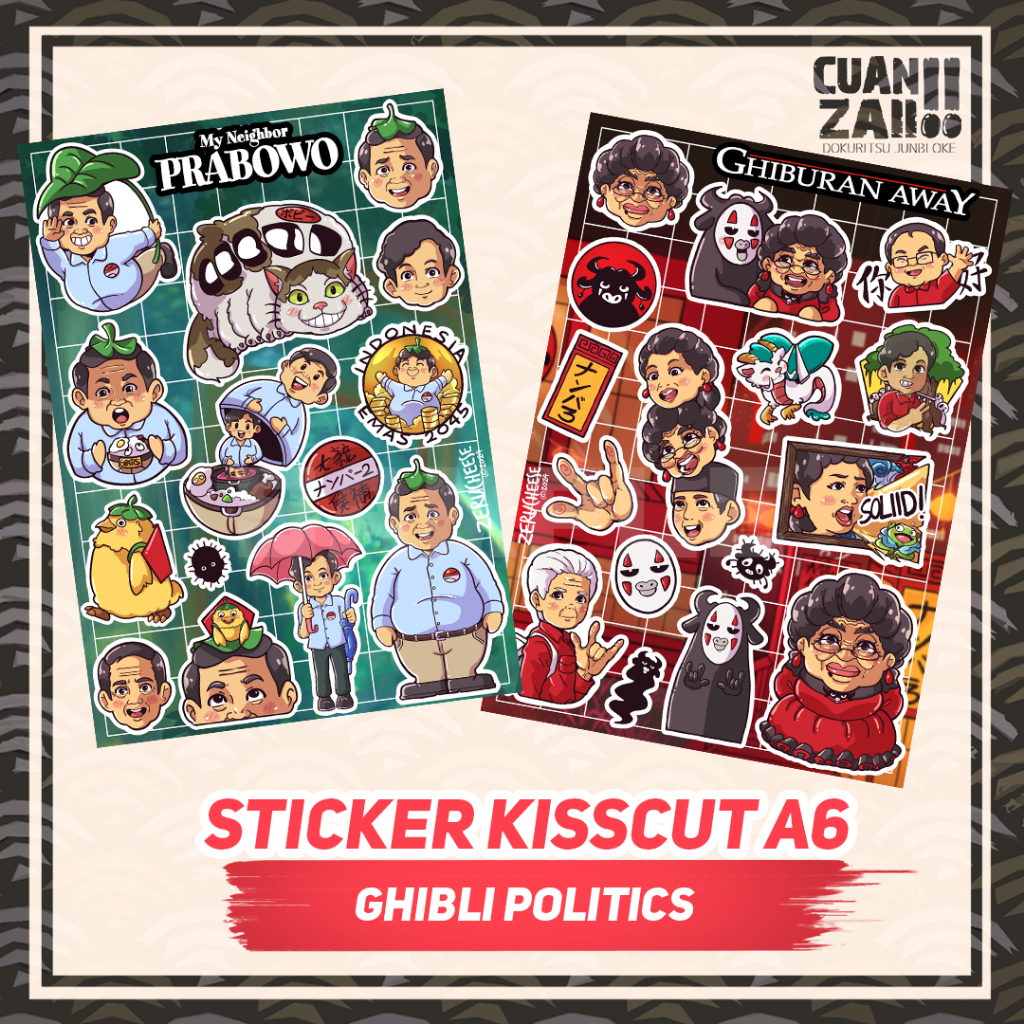 

Sticker Kisscut A6 Ghibli Politics Series