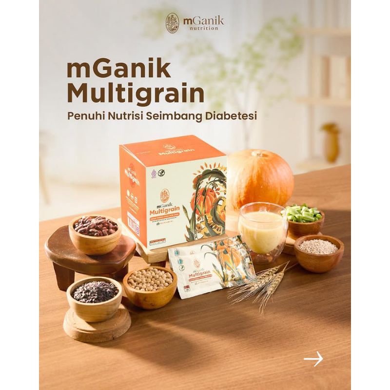 mGanik Multigrain 500gr  - Isi 20 Sachet - Suplemen Serat Diabetes - Obat Gula Darah