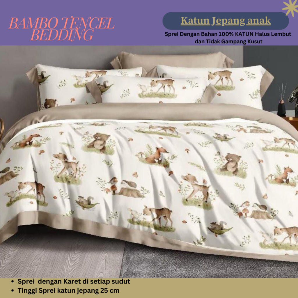 SPREI SET KATUN JEPANG MOTIF ANAK ANAK  SPREI HOME MADE TERMURAH IMPORT SPREI 2 SARBAN DAN 2 SARGUL